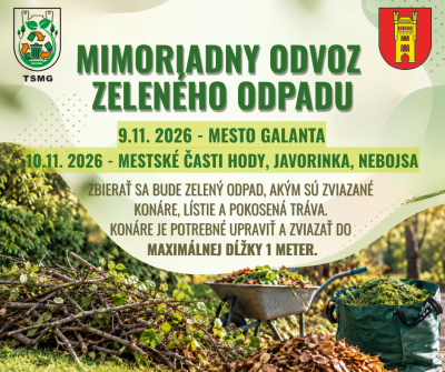Mimoriadny jesenný zber zeleného odpadu v Galante a mestských častiach