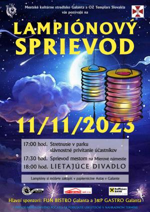 Plagát - pozvánka na lampiónový sprievod v Galante