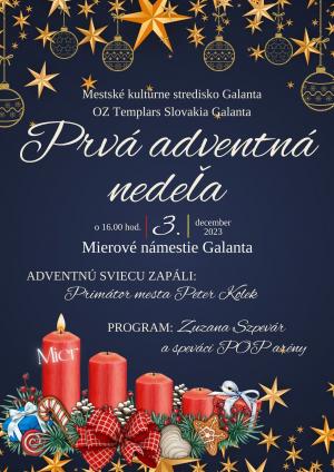 Pozvánka na zapaľovanie prvej adventnej sviece na Mierovom námestí