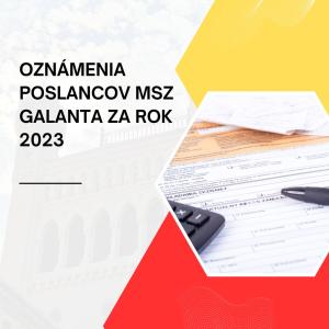 Oznámenia poslancov MsZ Galanta za rok 2023 2